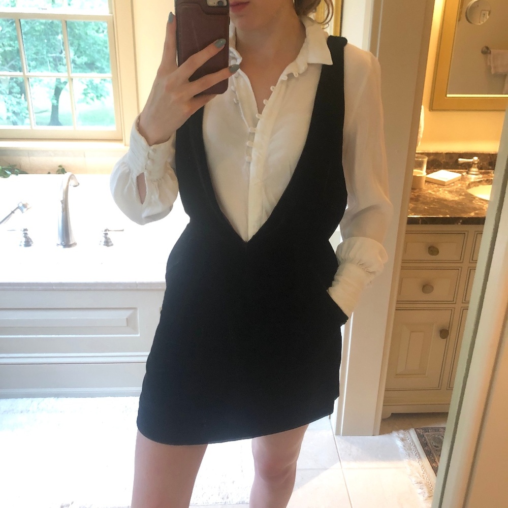 Free People Velvet low cut overall Dress